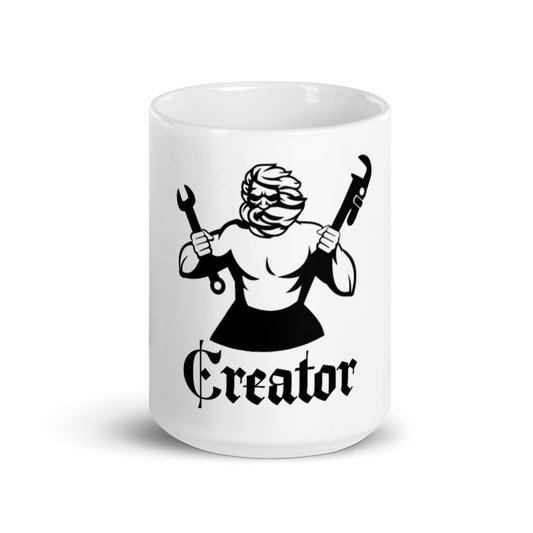 Weiße XL Tasse ,,Klempner''