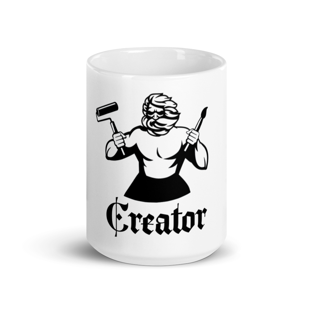 Weiße XL Tasse ,,Maler''