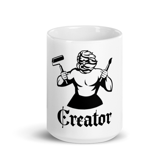 Weiße XL Tasse ,,Maler''