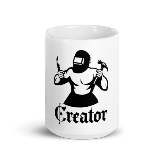 Weiße Xl Tasse ,,Schweißer''