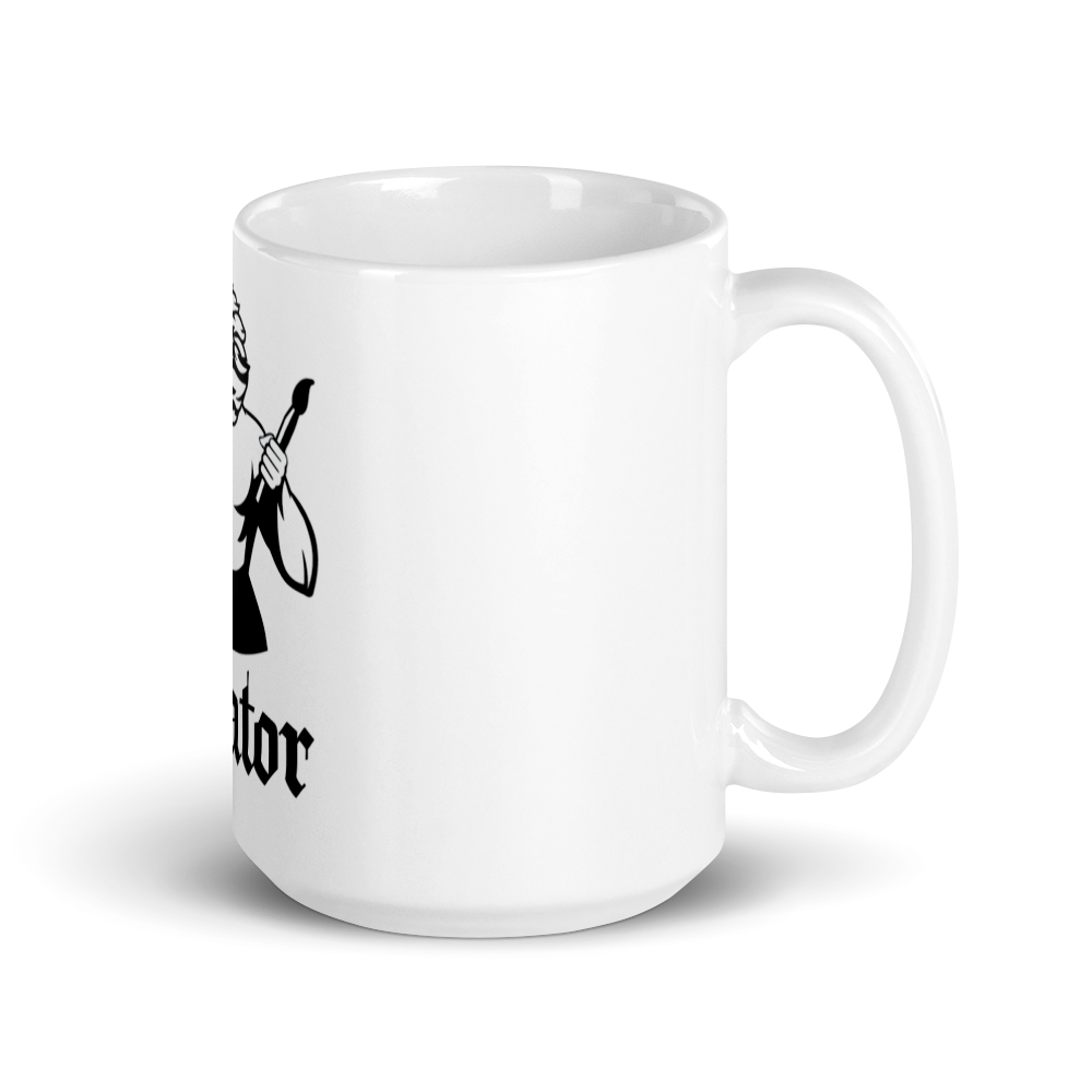 Weiße XL Tasse ,,Maler''