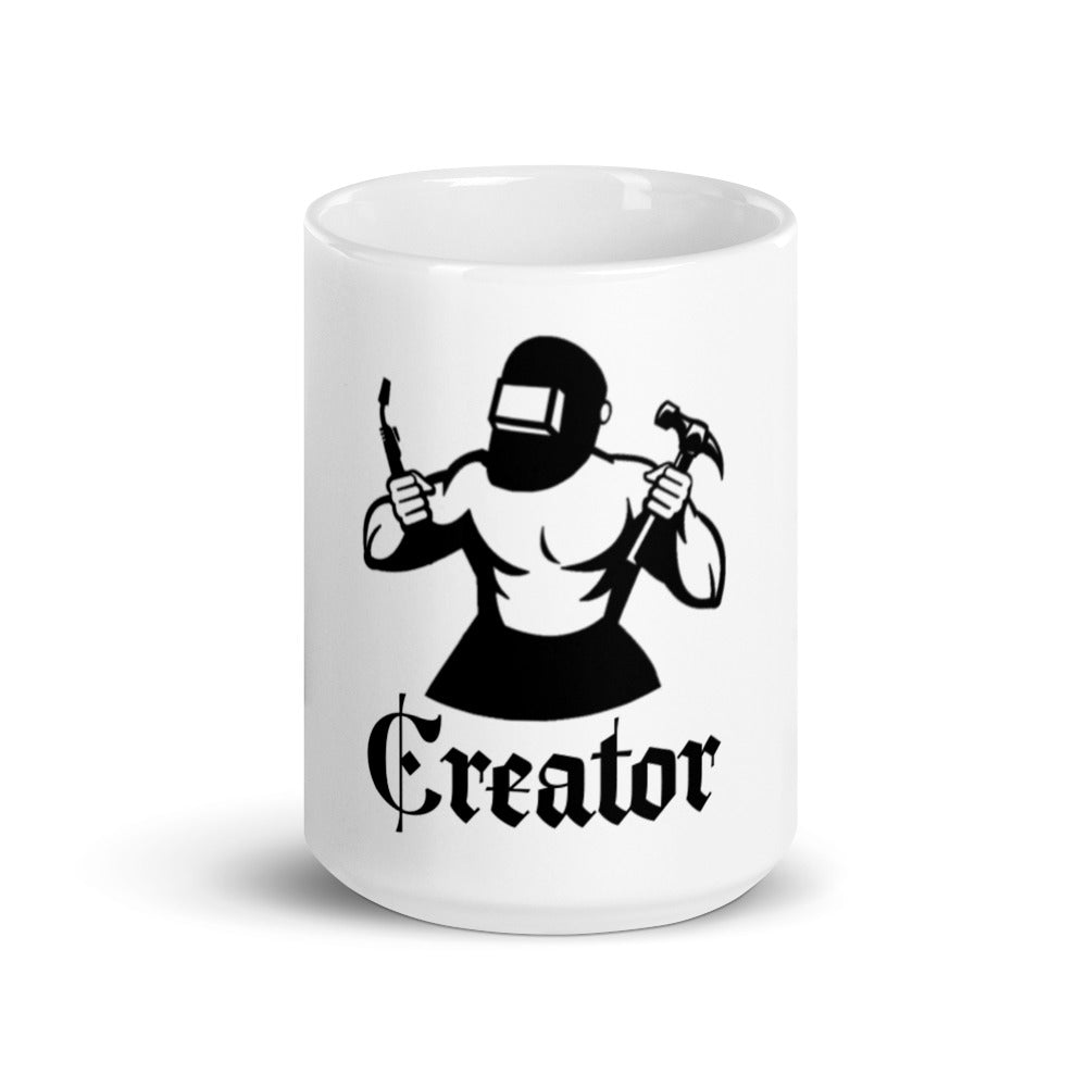 Weiße Xl Tasse ,,Schweißer''