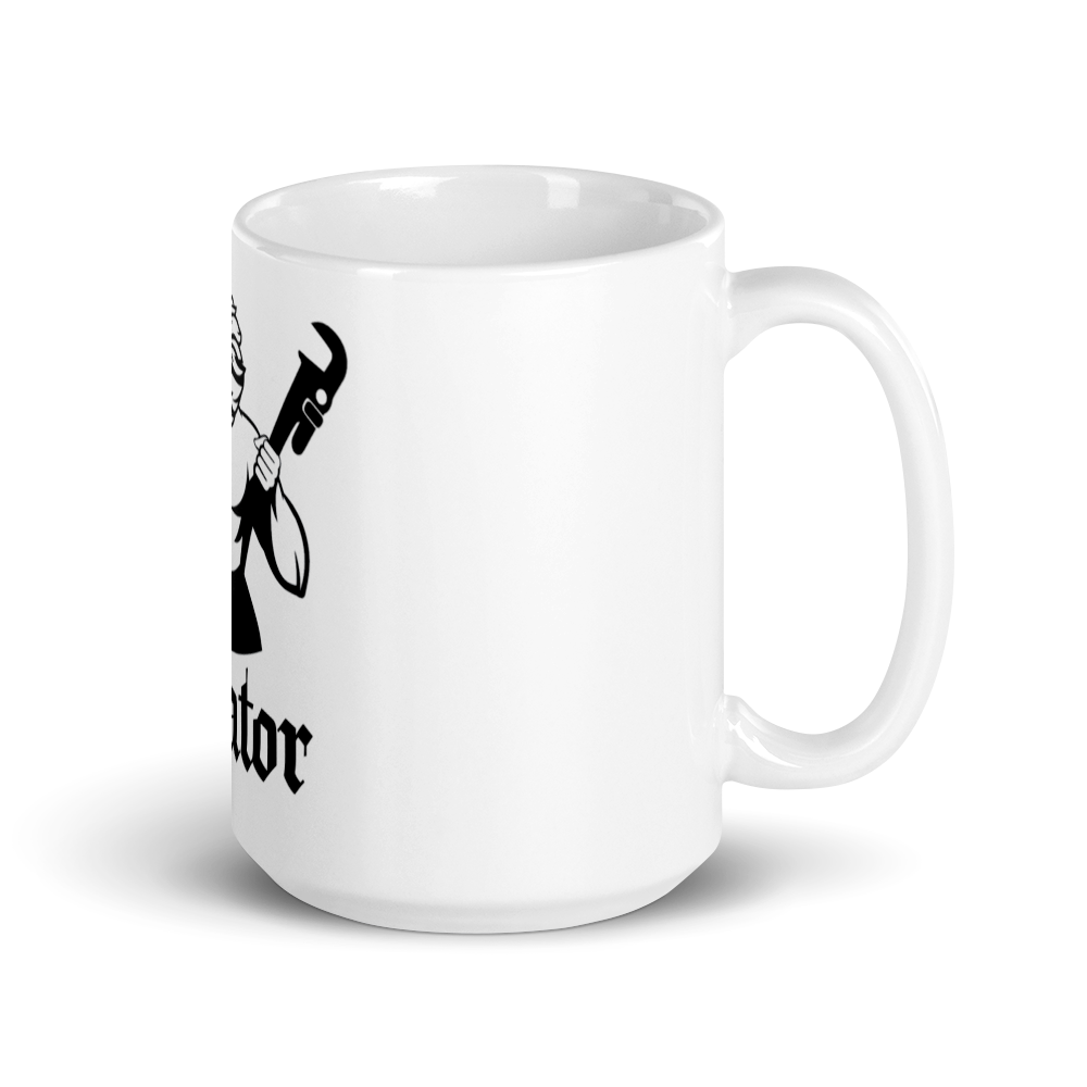 Weiße  XL Tasse ,,Klempner''